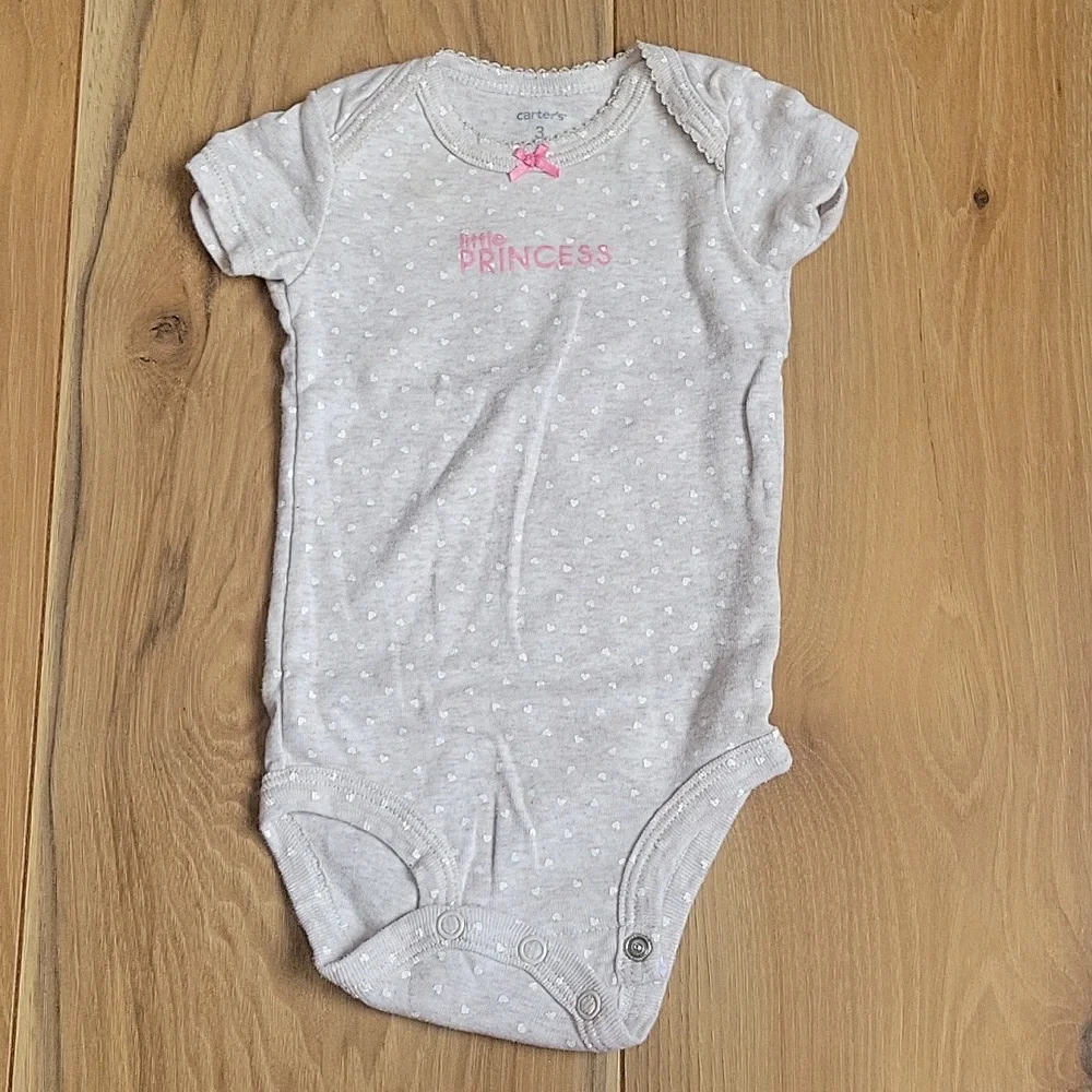 *3/$15* Carter's 3M Baby Girl Short Sleeve Bodysuits 4pcs